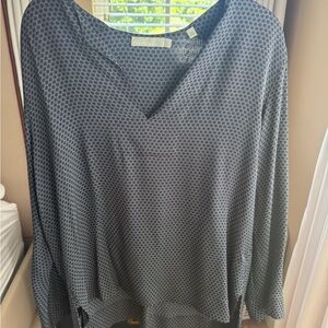 Vince Navy Geometric Blouse